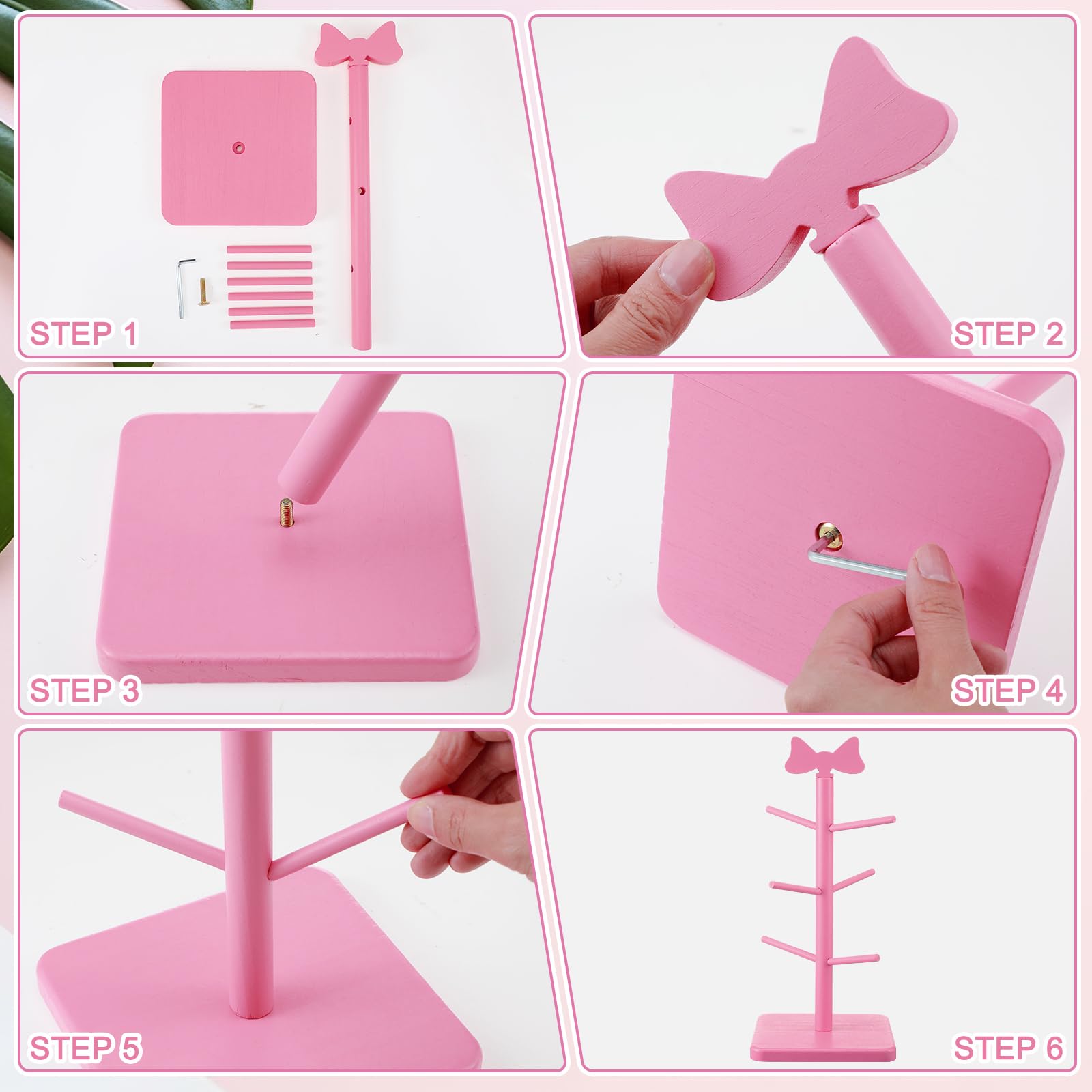 Amazon.com - DoubleFill Pink Coffee Cup Holder Bow Mug Tree Pink